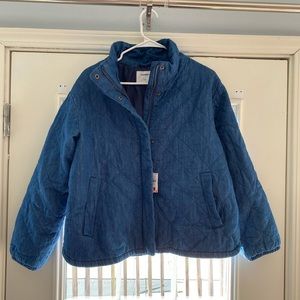 NWOT Quilted Denim Bomber Jacket